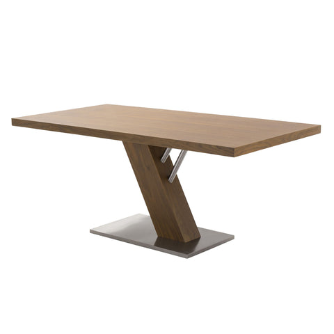 Fusion - Contemporary Dining Table - Walnut / Stainless Steel - Premium Dining Tables from Armen Living - Just $1162.50! Shop now at brett interiors