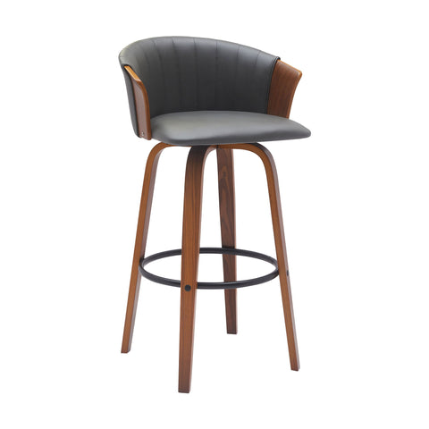 Diana - Swivel Walnut Wood Faux Leather Counter Stool - Premium Counter Height (24"-27") from Armen Living - Just $227.50! Shop now at brett interiors