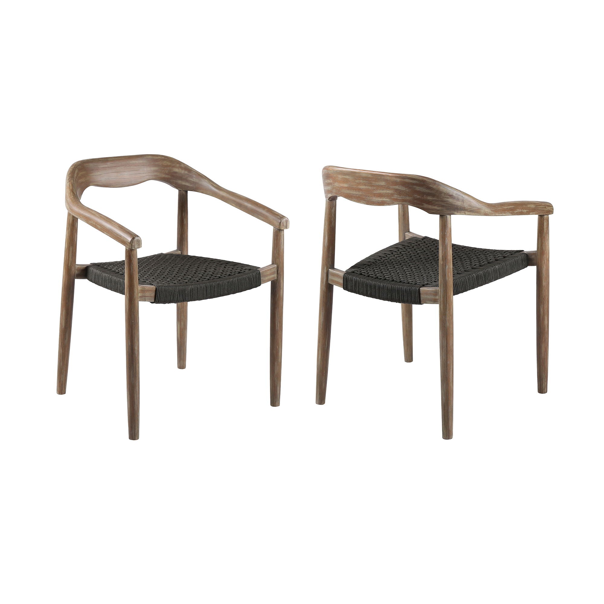 Santo - Indoor / Outdoor Stackable Dining Chair (Set of 2) - Eucalyptus / Charcoal - Premium Chair Sets from Armen Living - Just $885! Shop now at brett interiors