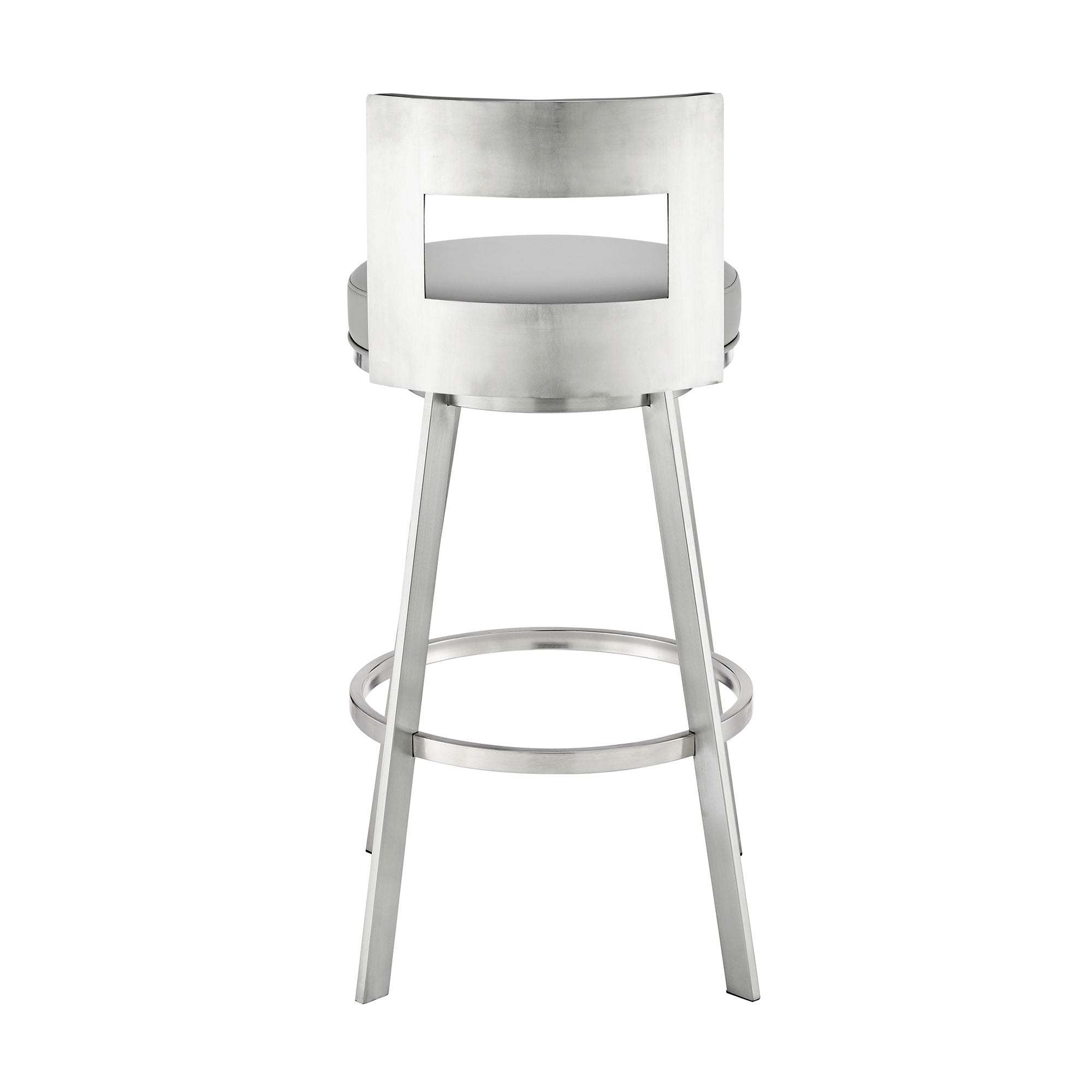 Flynn - Swivel Bar Stool -  Brushed Steel - Premium Counter Height (24"-27") from Armen Living - Just $372.50! Shop now at brett interiors