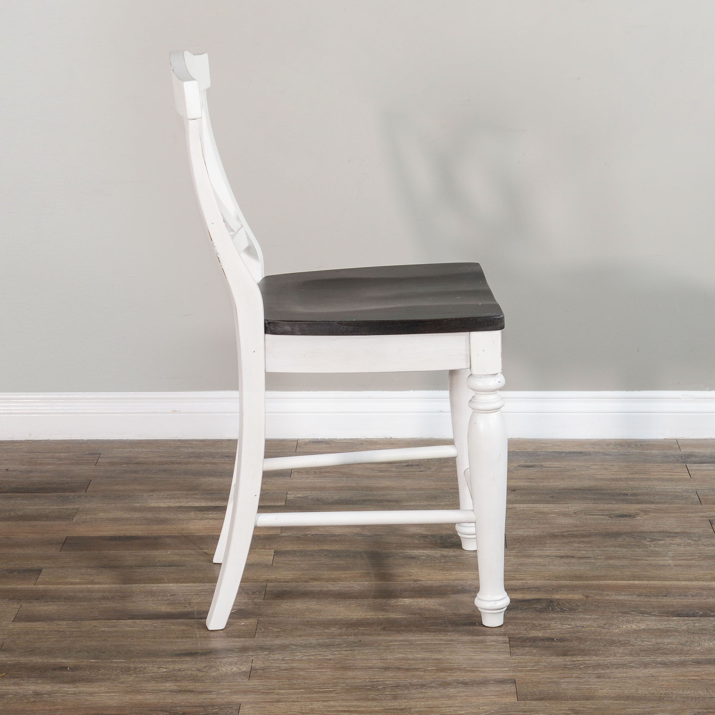 Carriage House - Crossback Barstool - White / Dark Brown - Premium Bar Height (28"-30") from Sunny Designs - Just $214! Shop now at brett interiors