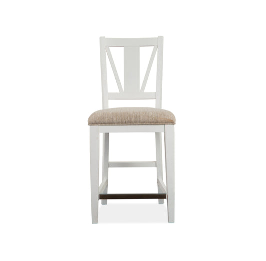 Heron Cove - Counter Chair With Upholstered Seat (Set of 2) - Chalk White - Premium Chair Sets from Magnussen Furniture - Just $605! Shop now at brett interiors