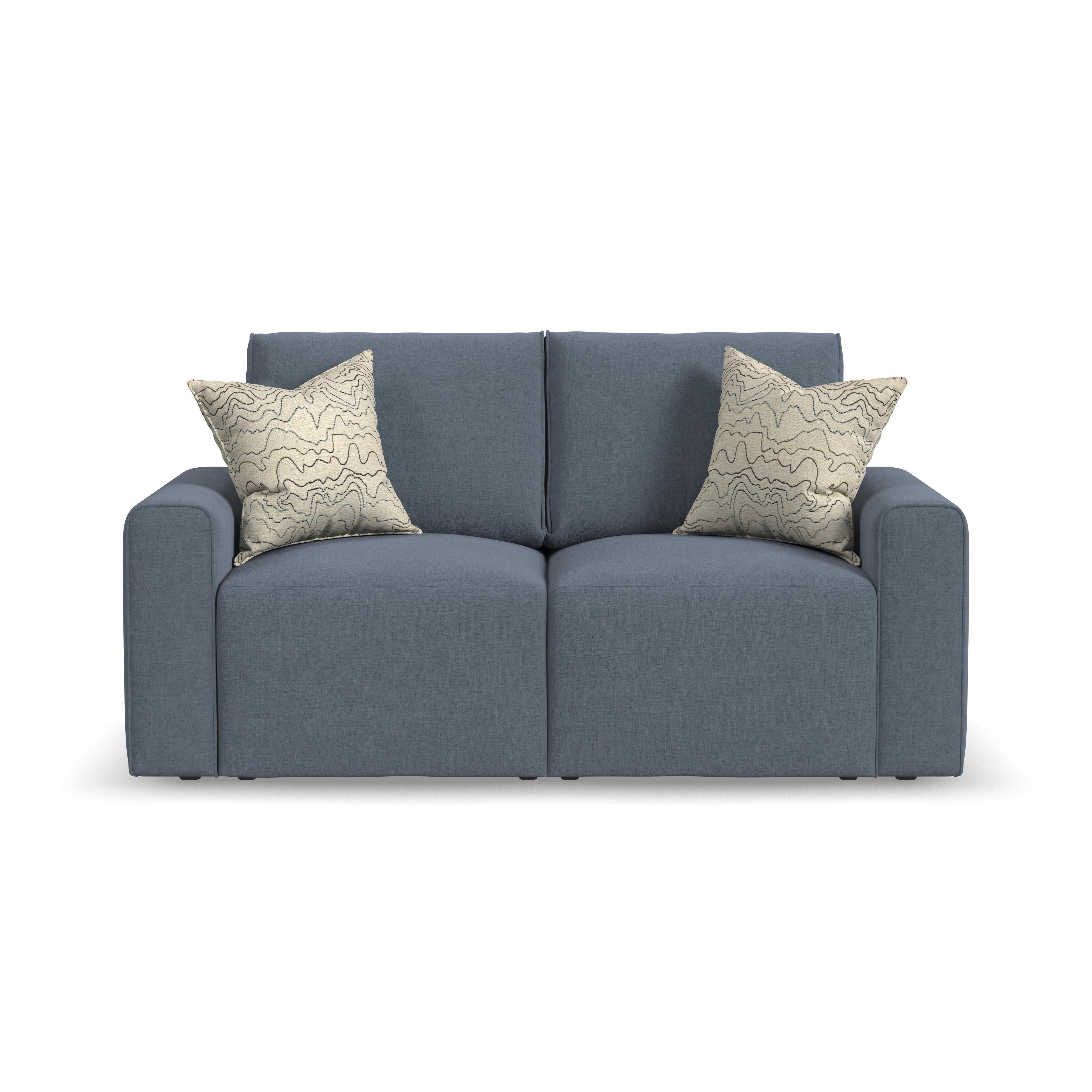 Dawson - Stationary Loveseat - Blue - Premium Stationary Loveseats from Flexsteel - Just $1875! Shop now at brett interiors