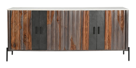 Halifax - Four Door Credenza - Graystone / Black - Premium Credenzas from Coast2Coast Home - Just $4950! Shop now at brett interiors