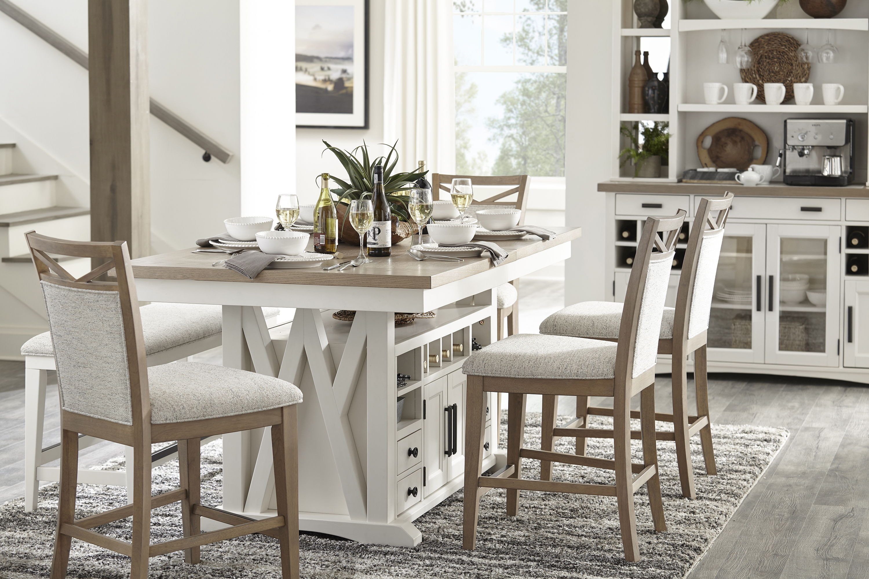 Americana Modern Dining - Upholstered Counter Chair (Set of 2) - Cotton - Premium Chair Sets from Parker House - Just $350! Shop now at brett interiors