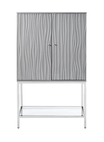 Marlin - Two Door Wine Cabinet - Glossy Gray - Premium Wine Cabinets from Coast2Coast Home - Just $5362.50! Shop now at brett interiors