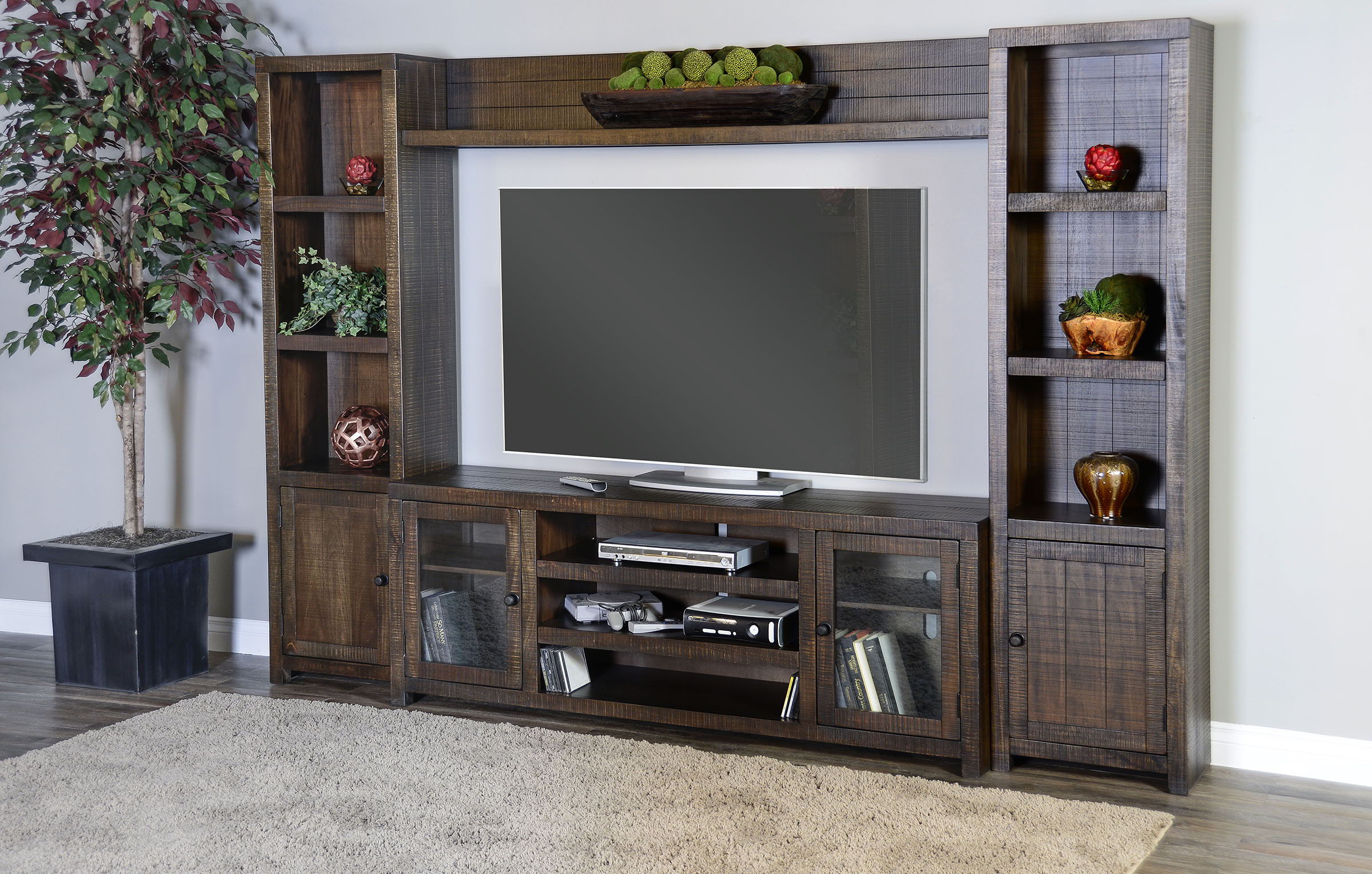 Homestead - Entertainment Wall - Dark Brown - Premium Entertainment Centers from Sunny Designs - Just $2255! Shop now at brett interiors