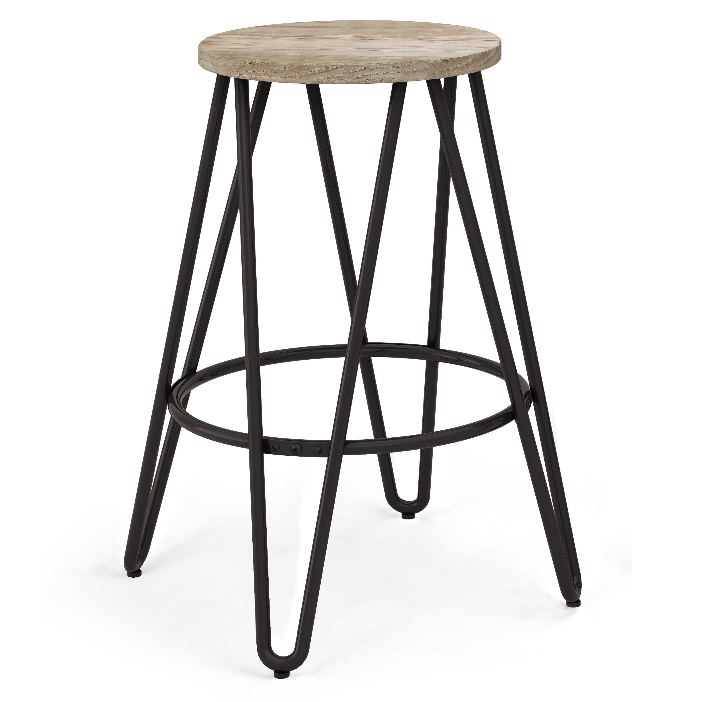 Simeon - Metal Stool with Wood Seat - Premium Counter Height (24"-27") from Simpli Home - Just $82! Shop now at brett interiors