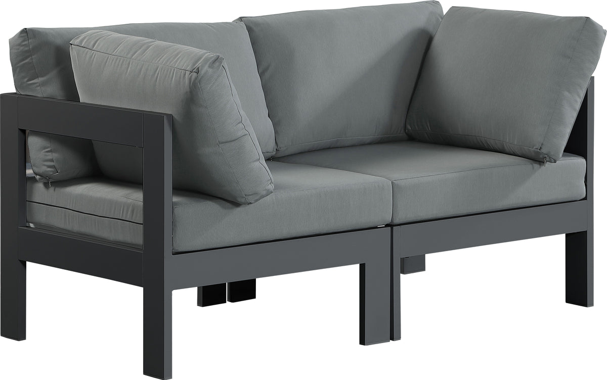 Nizuc - Outdoor Patio Modular Sofa - Dark Grey - Premium Sofas from Meridian Furniture - Just $1925! Shop now at brett interiors