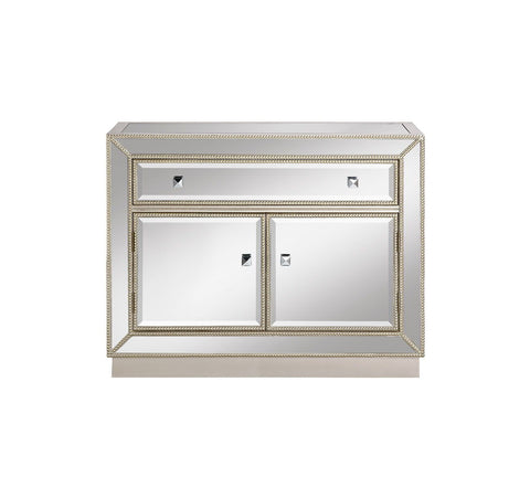 Sadie - One Drawer Two Door Cabinet - Estaline Champagne and Mirror - Premium Accent Cabinets from Coast2Coast Home - Just $2475! Shop now at brett interiors