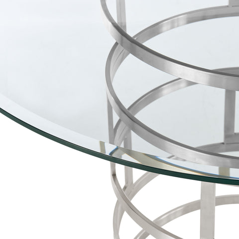 Diaz - Contemporary Round Dining Table - Silver - Premium Dining Tables from Armen Living - Just $1217.50! Shop now at brett interiors