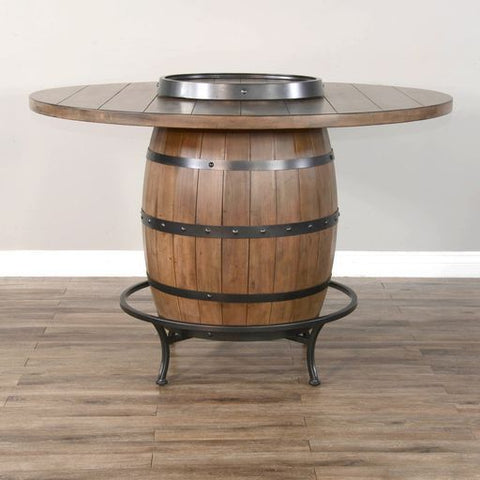 Doe Valley - Round Pub Table With Wine Barrel Base - Light Brown - Premium Pub Tables from Sunny Designs - Just $2946! Shop now at brett interiors