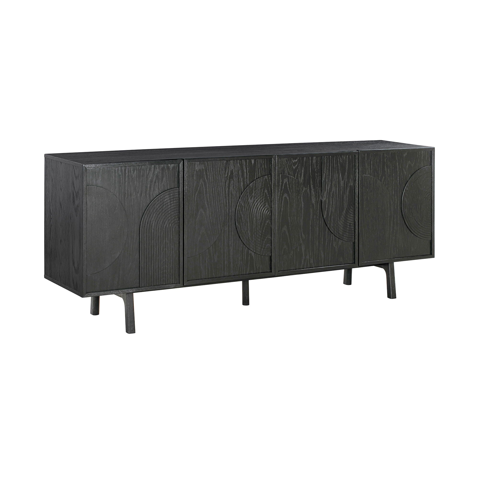 Holland - 4 Door Sideboard Buffet - Black Brushed Oak - Premium Buffets from Armen Living - Just $2195! Shop now at brett interiors