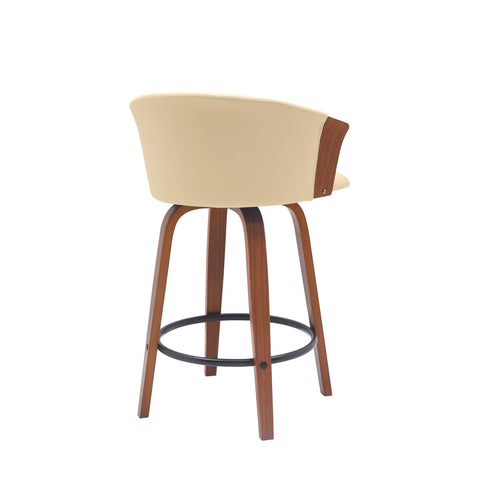 Diana - Swivel Walnut Wood Faux Leather Counter Stool - Premium Counter Height (24"-27") from Armen Living - Just $227.50! Shop now at brett interiors