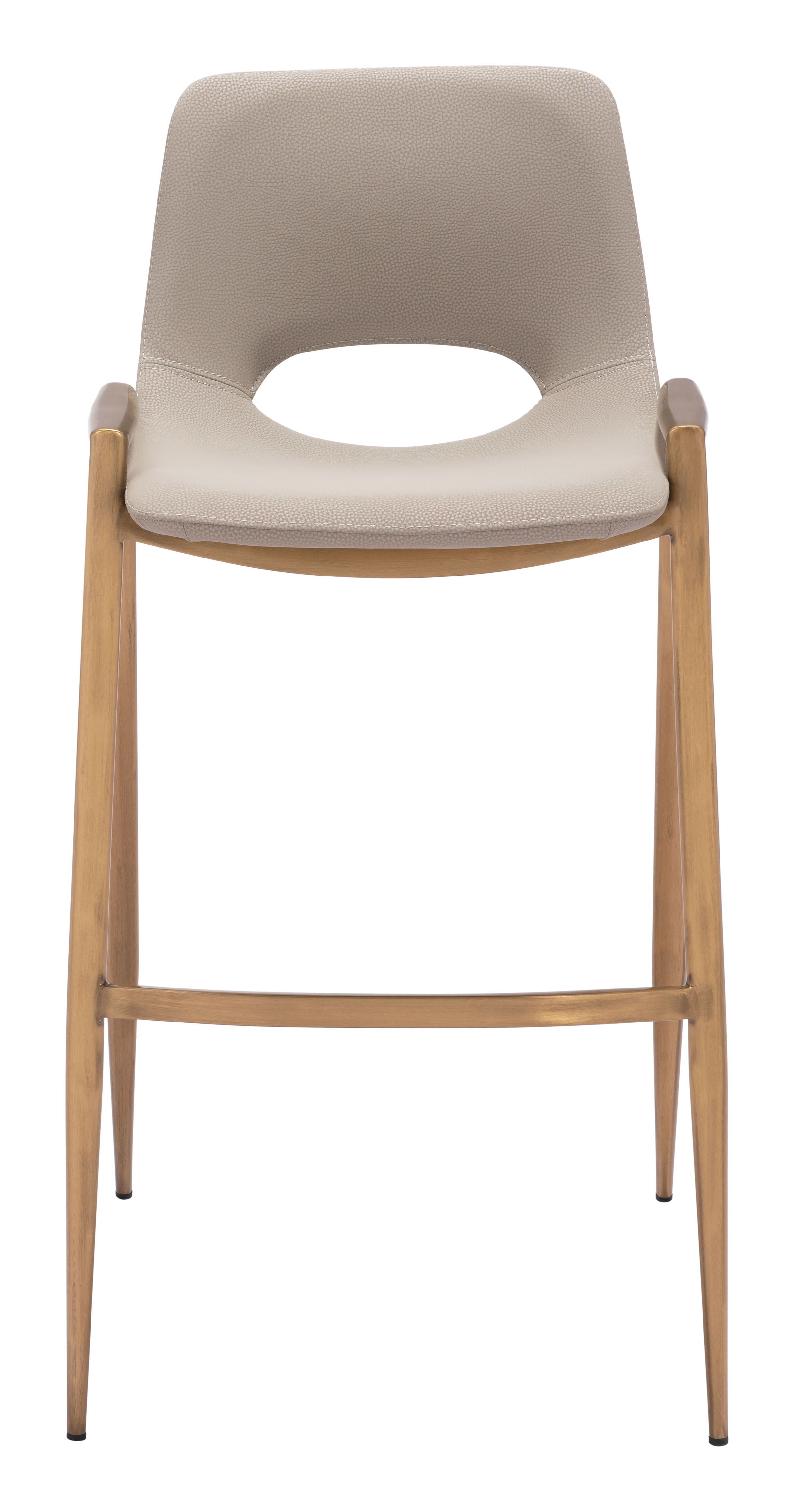 Desi - Barstool (Set of 2) - Beige / Gold - Premium Stool Sets from Zuo Modern - Just $1650! Shop now at brett interiors