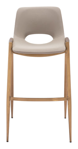 Desi - Barstool (Set of 2) - Beige / Gold - Premium Stool Sets from Zuo Modern - Just $1650! Shop now at brett interiors