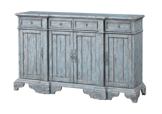 Shara - Four Drawer Four Door Credenza - Bethany Aged Blue - Premium Credenzas from Coast2Coast Home - Just $4290! Shop now at brett interiors