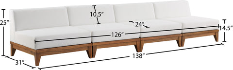 Rio - Modular Sofa 4 Seats - Off White - Fabric - Modern & Contemporary - Premium Sofas from Meridian Furniture - Just $4950! Shop now at brett interiors