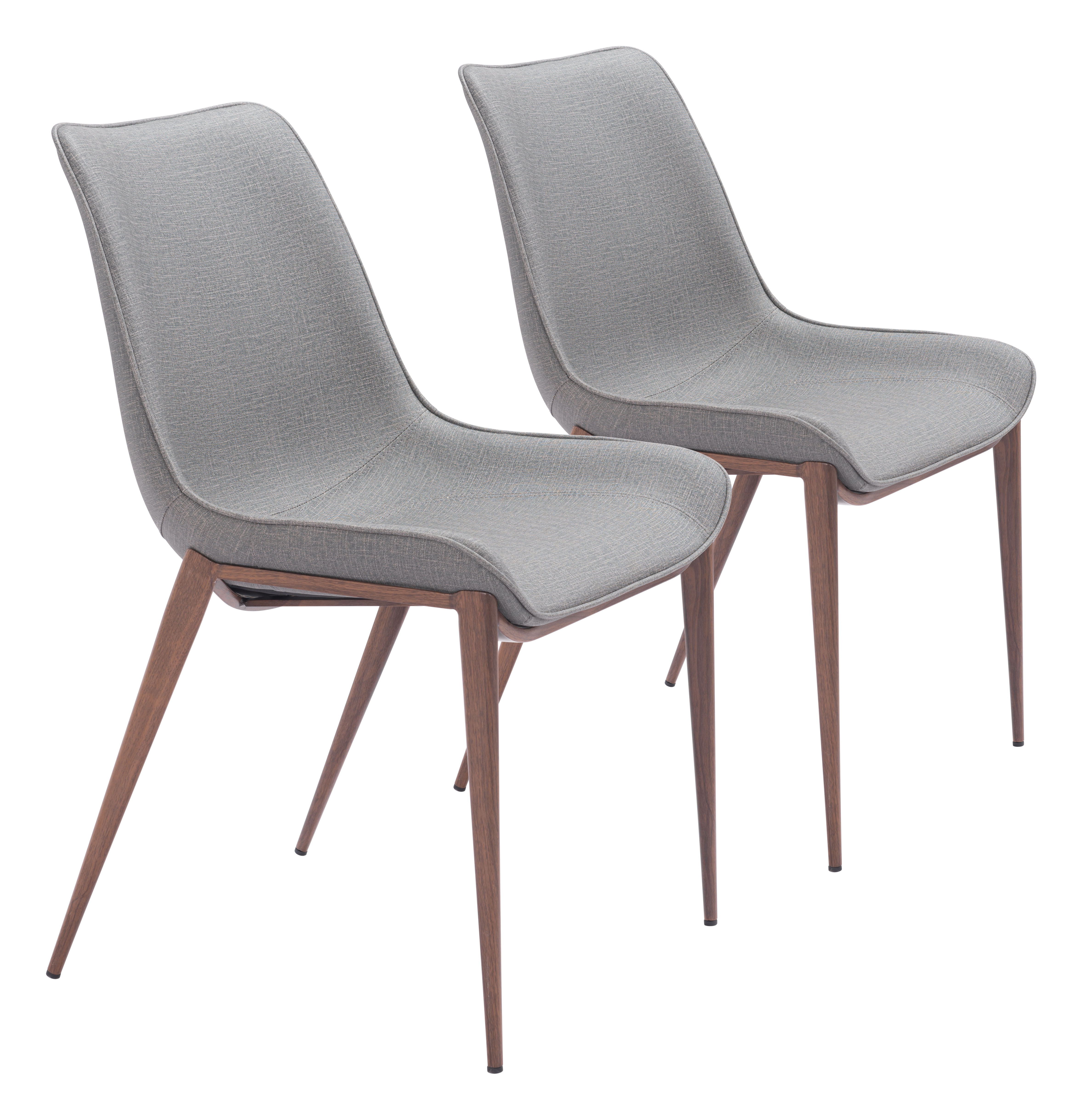 Magnus - Dining Chair (Set of 2) - Slate Gray / Walnut - Premium Chair Sets from Zuo Modern - Just $1450! Shop now at brett interiors