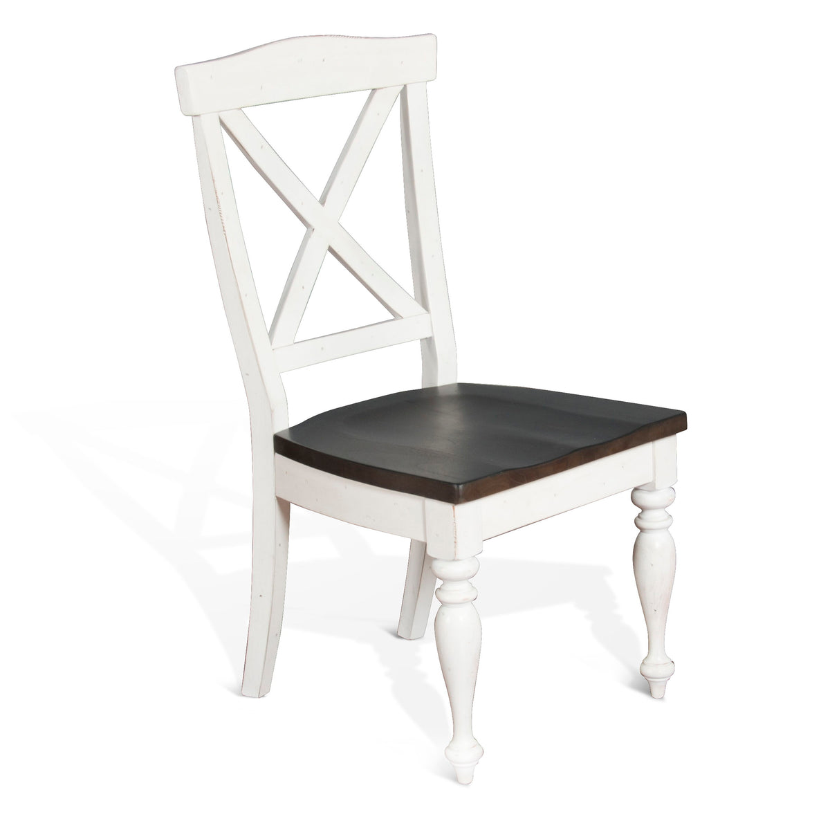 Carriage House - Crossback Chair - White / Dark Brown - Premium Side Chairs from Sunny Designs - Just $205! Shop now at brett interiors