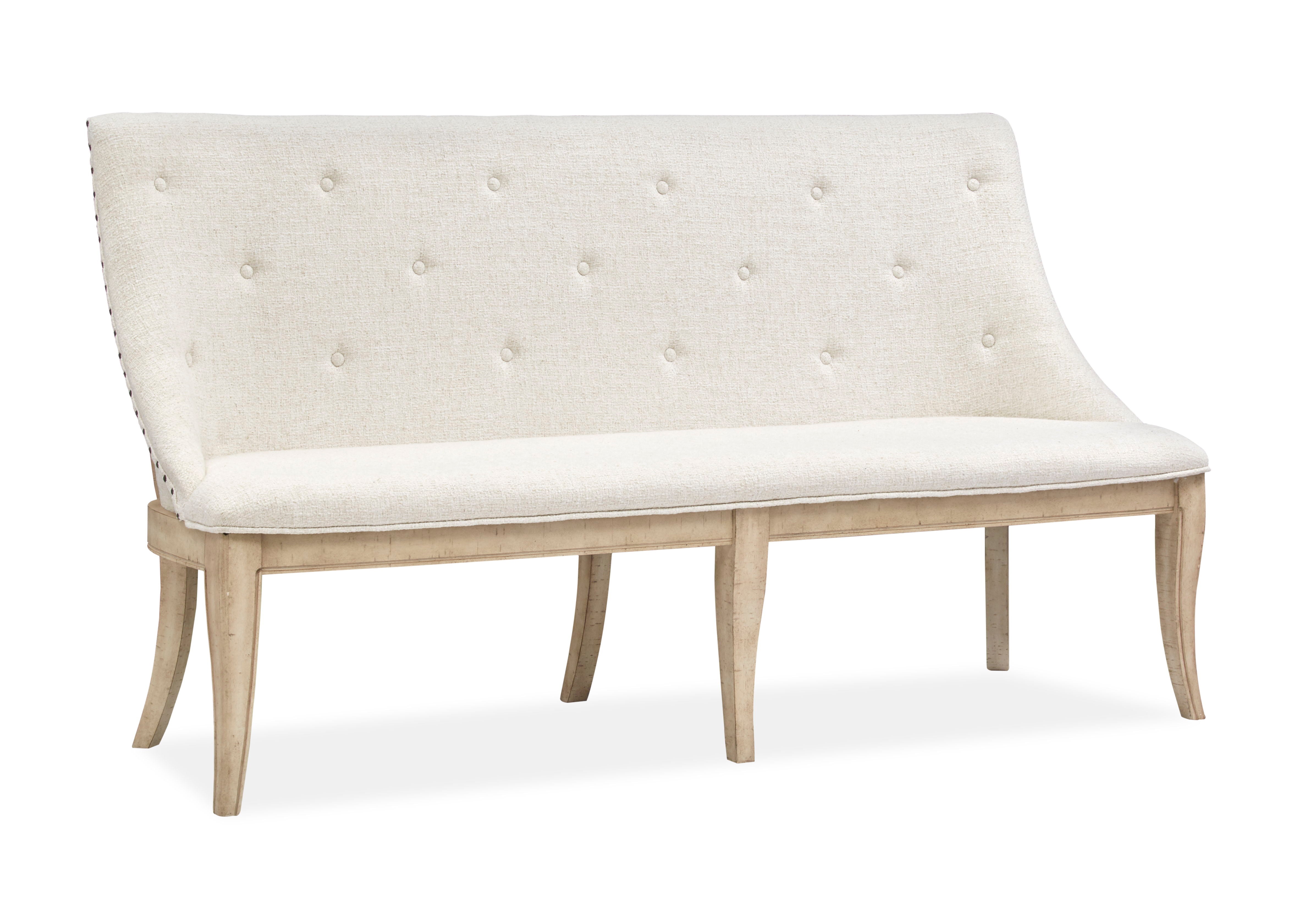 Harlow - Dining Bench With Upholstered Seat & Back - Weathered Bisque - Premium Upholstered Benches from Magnussen Furniture - Just $1079! Shop now at brett interiors