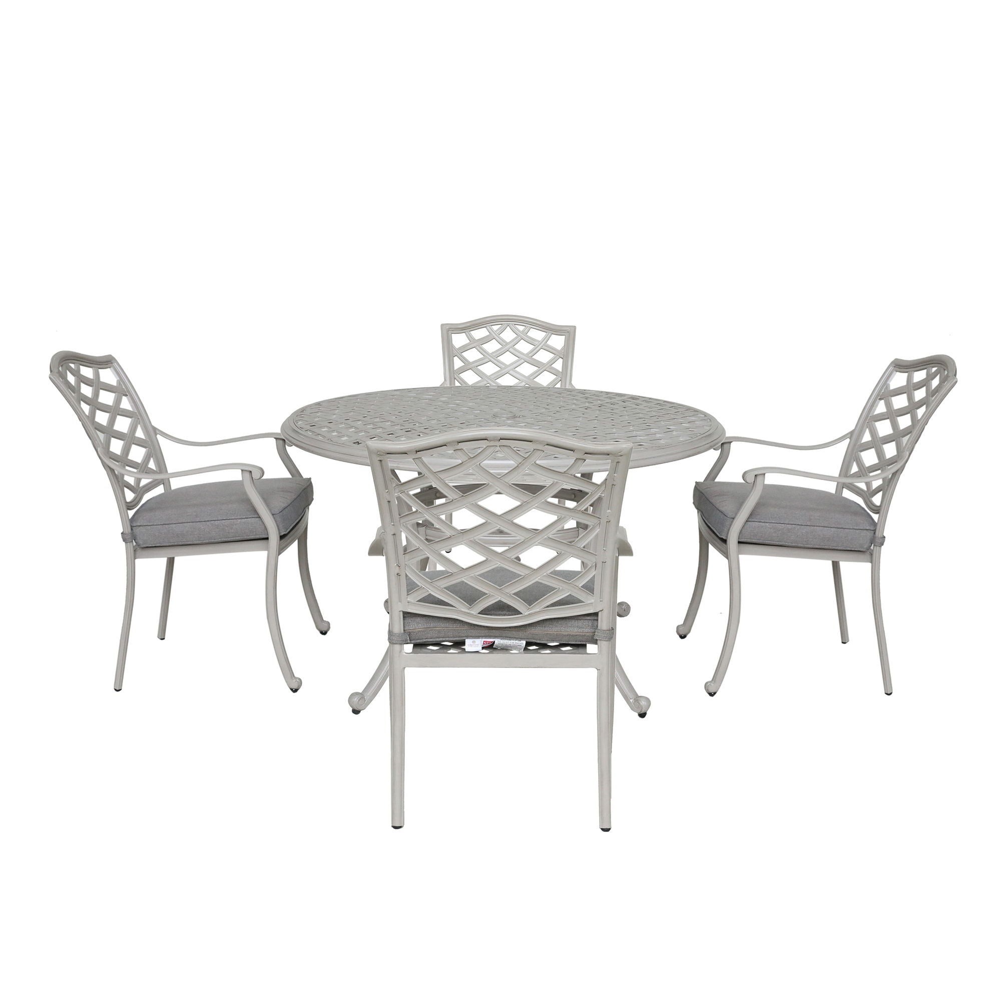 Stylish Outdoor Aluminum 5 Piece Round Dining Set - Premium 5 Piece Outdoor Sets from Gather Craft - Just $1761! Shop now at brett interiors