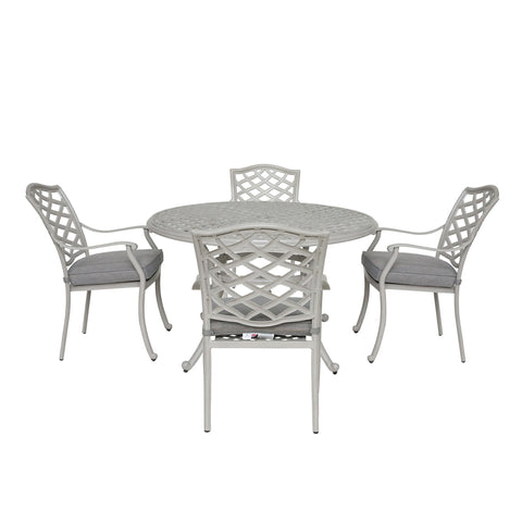 Stylish Outdoor Aluminum 5 Piece Round Dining Set - Premium 5 Piece Outdoor Sets from Gather Craft - Just $1761! Shop now at brett interiors