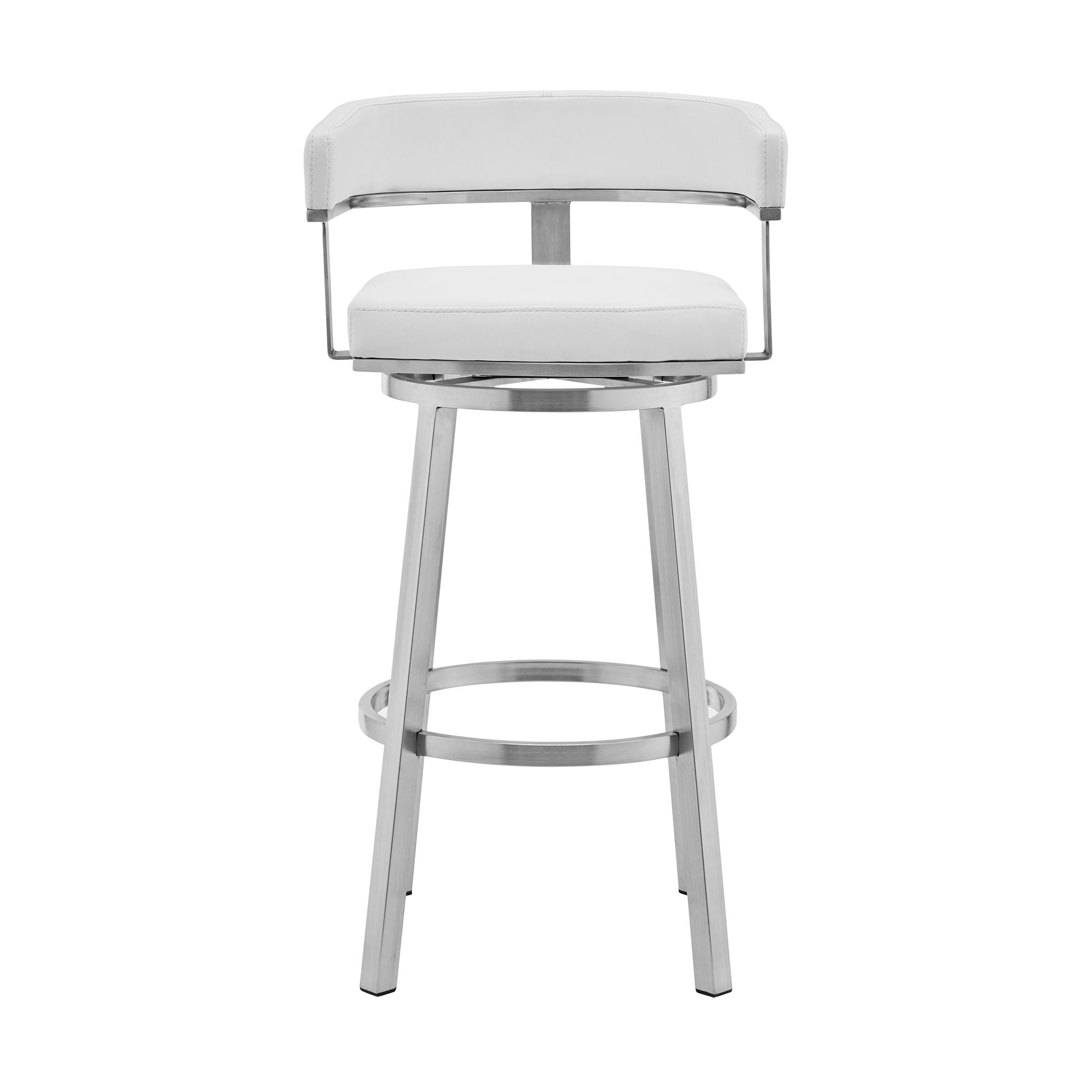 Lorin - Stainless Steel Swivel Bar Stool - Premium Counter Height (24"-27") from Armen Living - Just $410! Shop now at brett interiors