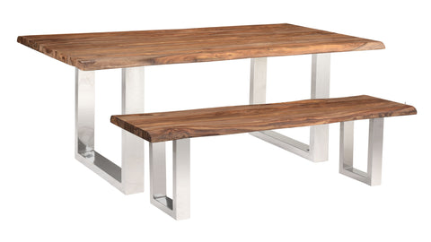 Brownstone 2.0 - Solid Wood Live Edge Topped Table With Chrome Legs - Premium Dining Tables from Coast2Coast Home - Just $1485! Shop now at brett interiors