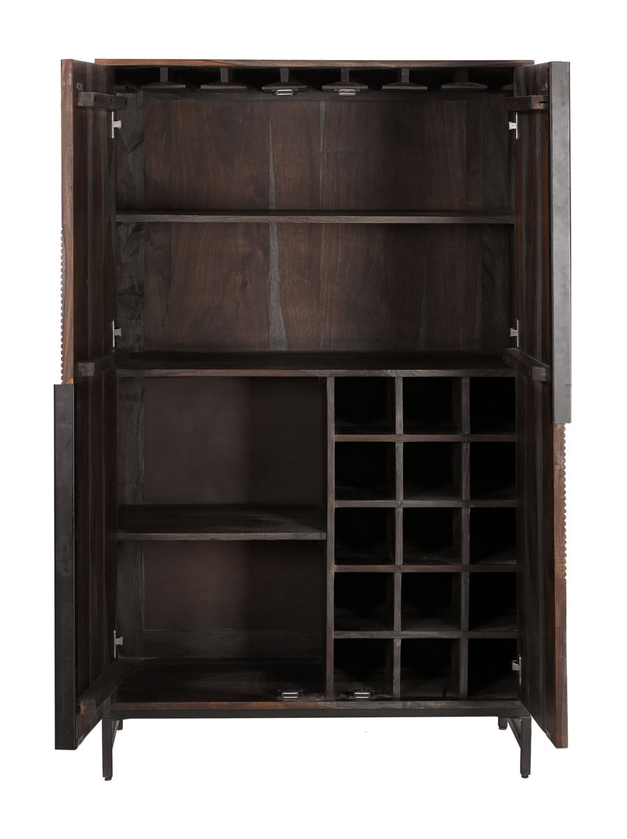 Halifax - Two Door Tall Wine Cabinet - Graystone / Black Powdercoat - Premium Wine Cabinets from Coast2Coast Home - Just $5775! Shop now at brett interiors