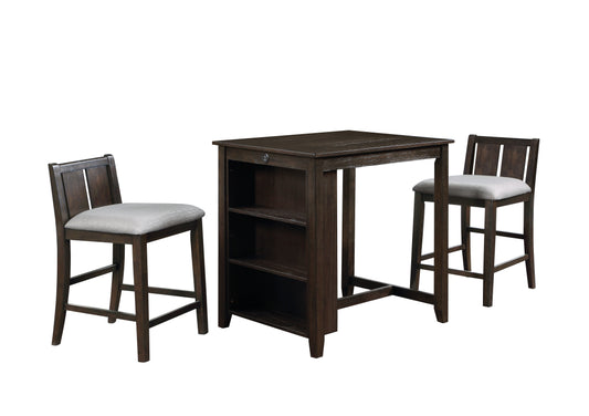 Heston - Storage Counter Table Set - Premium 3 Piece Dining Room Sets from New Classic - Just $472.50! Shop now at brett interiors