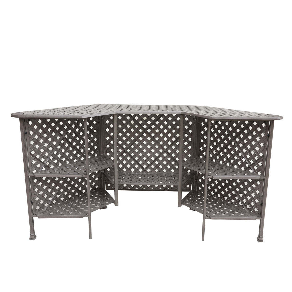 Cast Alumnim Weave Pattern Party Bar Table A - Gray - Premium Bar Tables from Gather Craft - Just $2137! Shop now at brett interiors