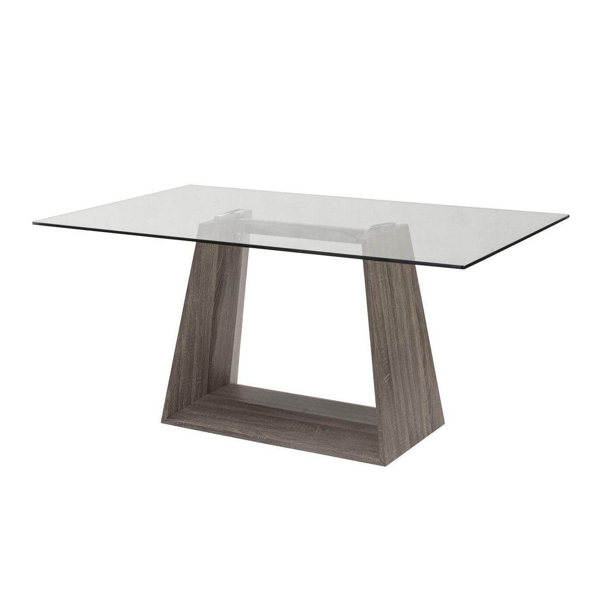 Bravo - Contemporary Dining Table Base With Clear Glass - Dark Sonoma - Premium Dining Tables from Armen Living - Just $1165! Shop now at brett interiors