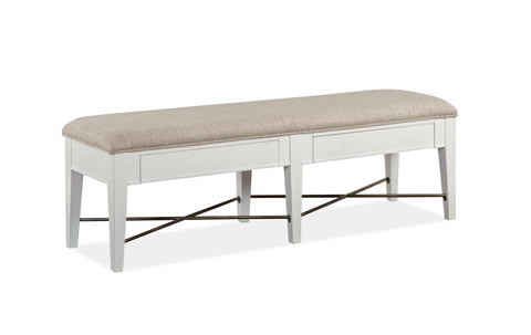 Heron Cove - Bench With Upholstered Seat - Chalk White - Premium Upholstered Benches from Magnussen Furniture - Just $620! Shop now at brett interiors