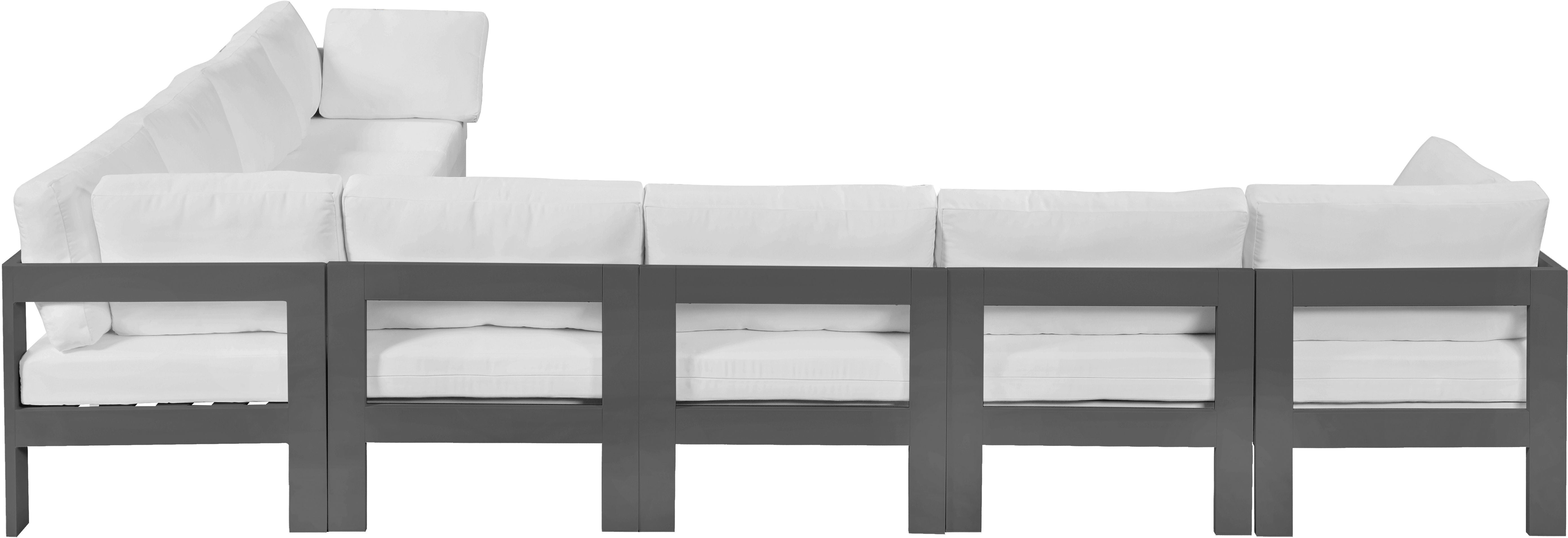 Nizuc - Outdoor Patio Modular Sectional 8 Piece - White - Fabric - Modern & Contemporary - Premium Stationary Sectionals from Meridian Furniture - Just $7200! Shop now at brett interiors