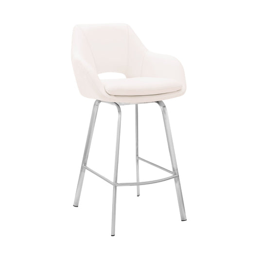 Aura - Steel Swivel Stool - Premium Counter Height (24"-27") from Armen Living - Just $350! Shop now at brett interiors