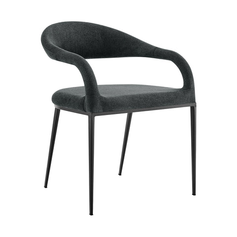 Morgan - Upholstered Dining Chair (Set of 2) - Matte Black Legs - Premium Chair Sets from Armen Living - Just $650! Shop now at brett interiors