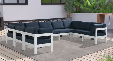 Nizuc - Outdoor Patio Modular Sectional - Navy - Modern & Contemporary - Premium Stationary Sectionals from Meridian Furniture - Just $8162.50! Shop now at brett interiors