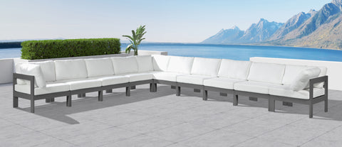 Nizuc - Outdoor Patio Modular Sectional 10 Piece - White - Premium Stationary Sectionals from Meridian Furniture - Just $8925! Shop now at brett interiors