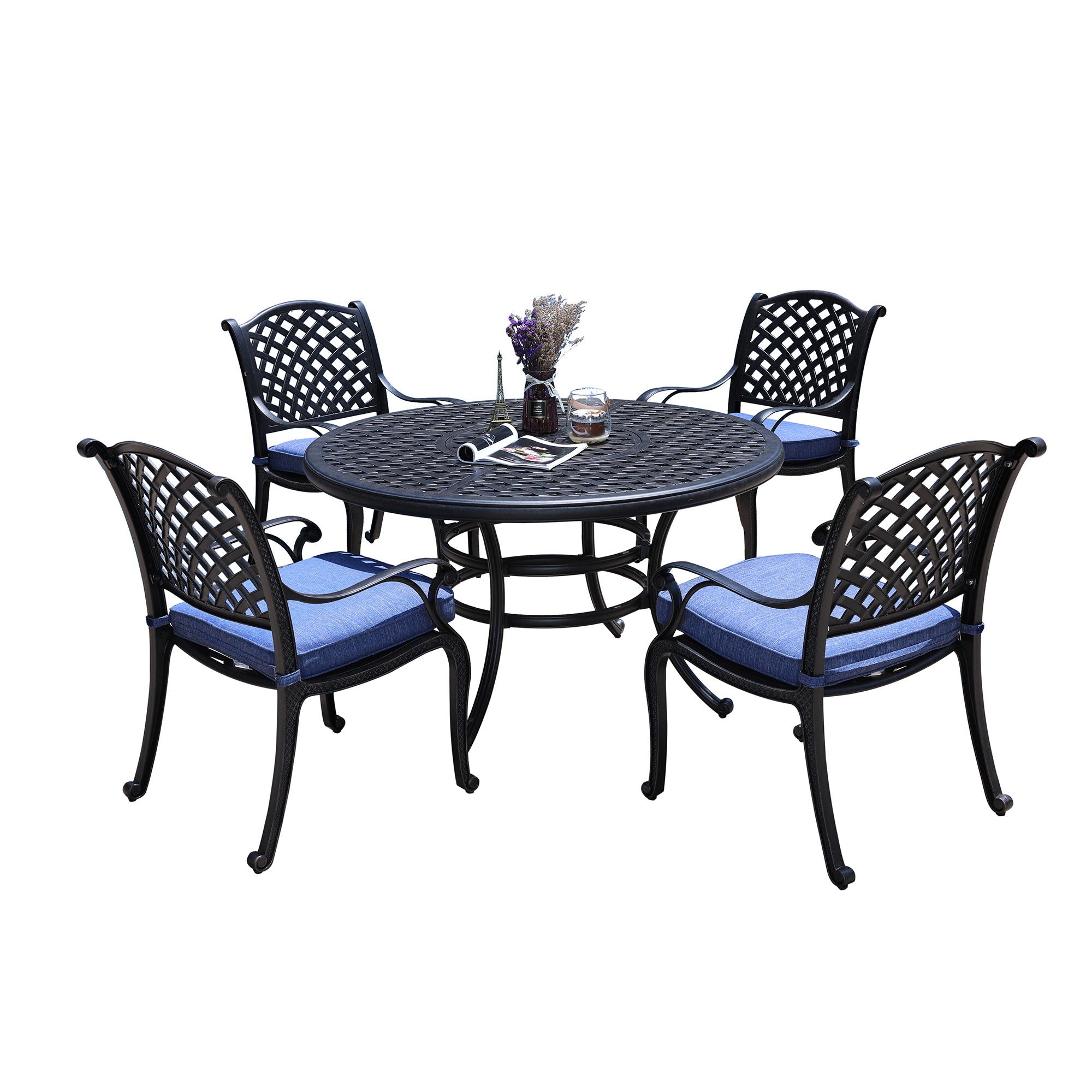 Round 4 Person 51.97" Long Dining Set With Cushions - Premium 5 Piece Outdoor Sets from Gather Craft - Just $2352! Shop now at brett interiors