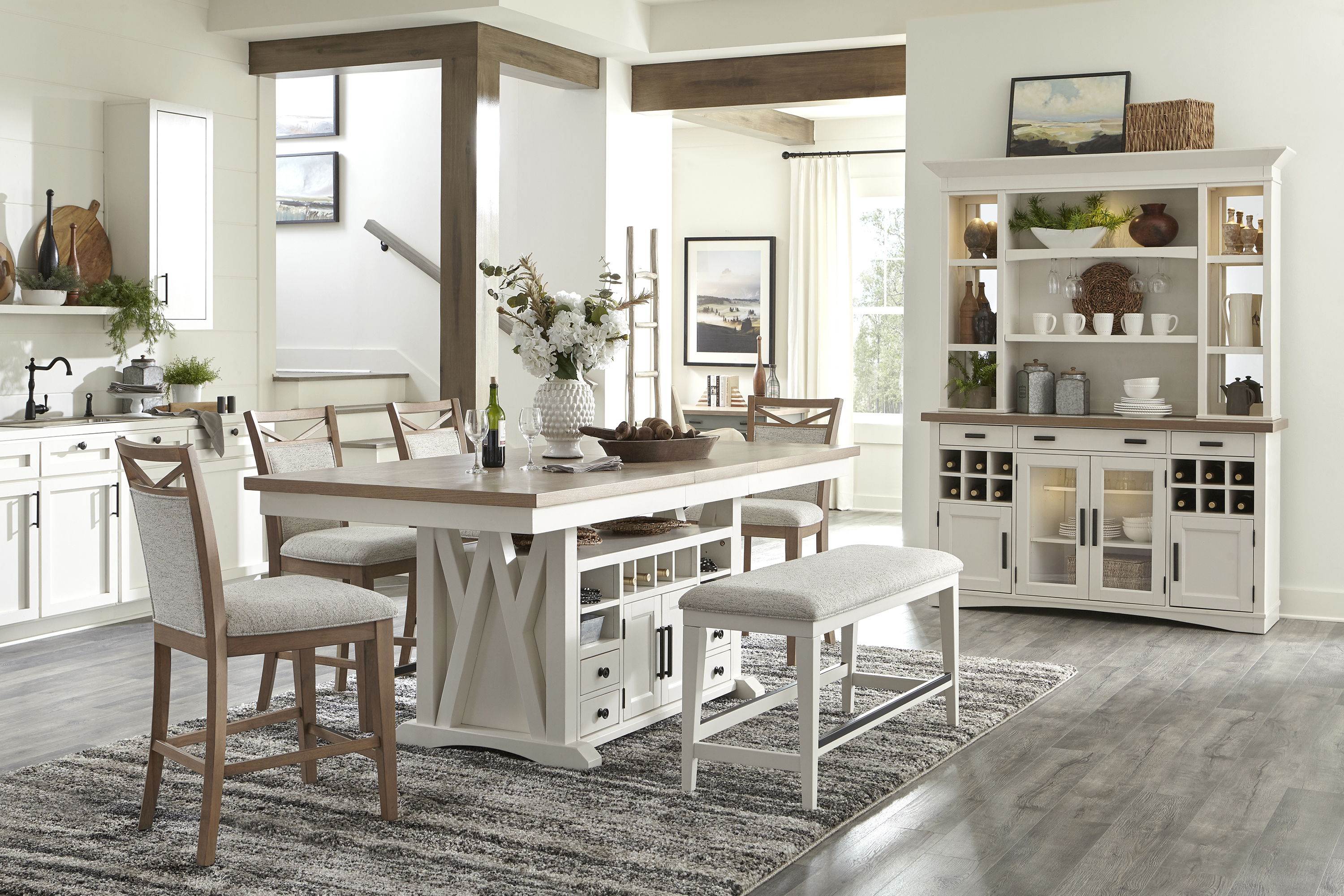 Americana Modern Dining - Island Counter Height Table - Cotton - Premium Counter Tables from Parker House - Just $1572.50! Shop now at brett interiors