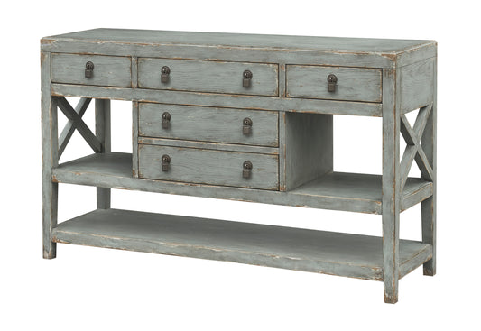 Xara - Five Drawer Credenza - Bexley Vintage Gray Green - Premium Credenzas from Coast2Coast Home - Just $4537.50! Shop now at brett interiors