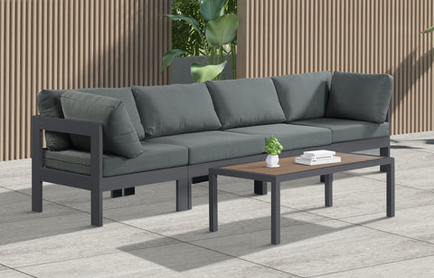 Nizuc - Outdoor Patio Modular Sofa - Dark Grey - Modern & Contemporary - Premium Sofas from Meridian Furniture - Just $3650! Shop now at brett interiors