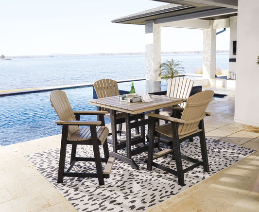 Fairen Trail - Black / Driftwood - 5 Pc. - Counter Dining Set - Premium 5 Piece Outdoor Sets from Signature Design by Ashley® - Just $3747.98! Shop now at brett interiors