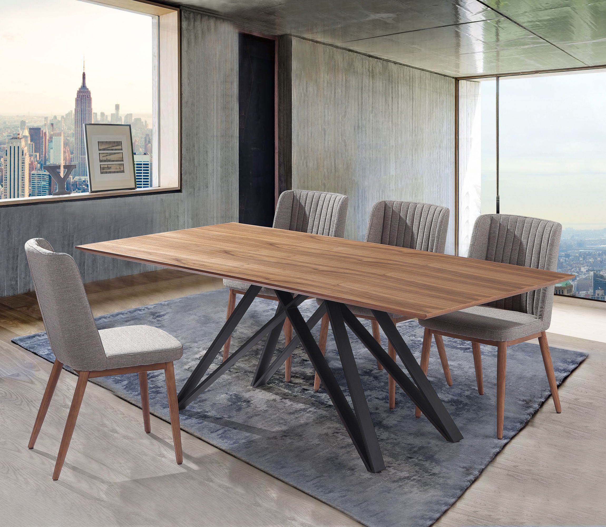 Wade - Mid-Century 5 Piece Dining Set - Walnut - Premium 5 Piece Dining Room Sets from Armen Living - Just $2450! Shop now at brett interiors