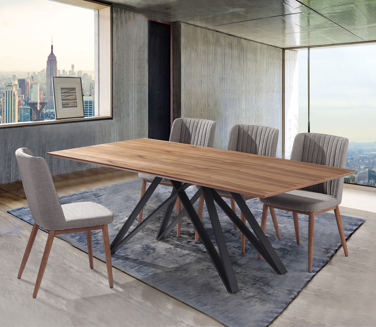 Wade - Mid-Century 5 Piece Dining Set - Walnut - Premium 5 Piece Dining Room Sets from Armen Living - Just $2450! Shop now at brett interiors