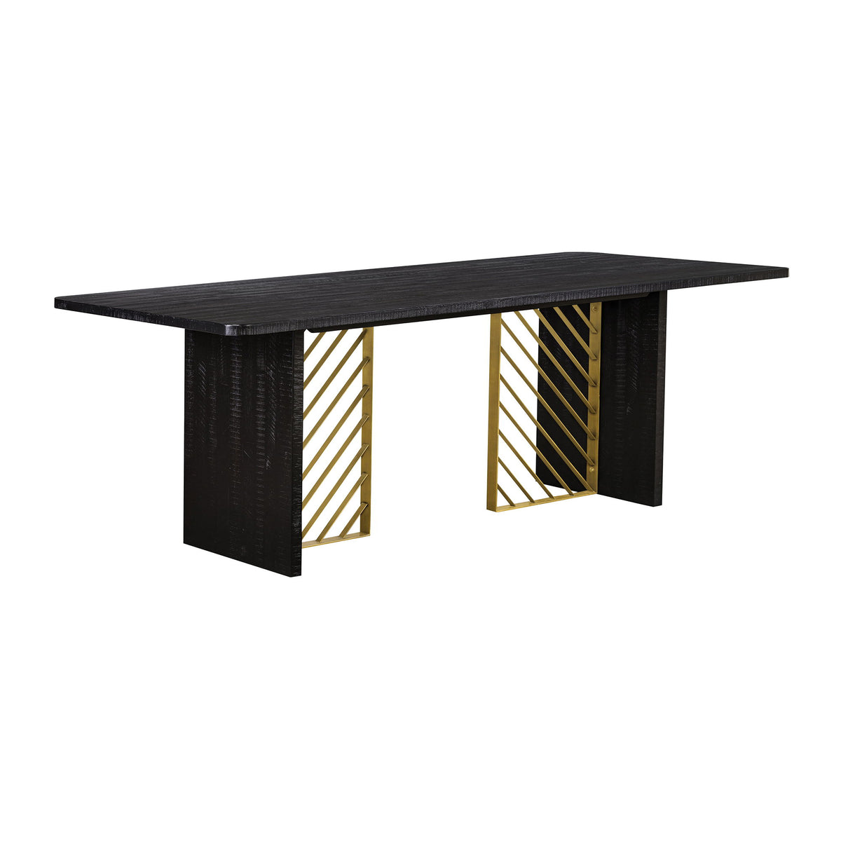 Monaco - Dining Table With Antique Brass Accent - Black - Premium Dining Tables from Armen Living - Just $1517.50! Shop now at brett interiors