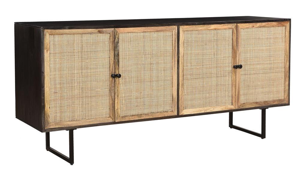 Piper - Four Door Credenza - Sable Black / Cane - Premium Credenzas from Coast2Coast Home - Just $4537.50! Shop now at brett interiors