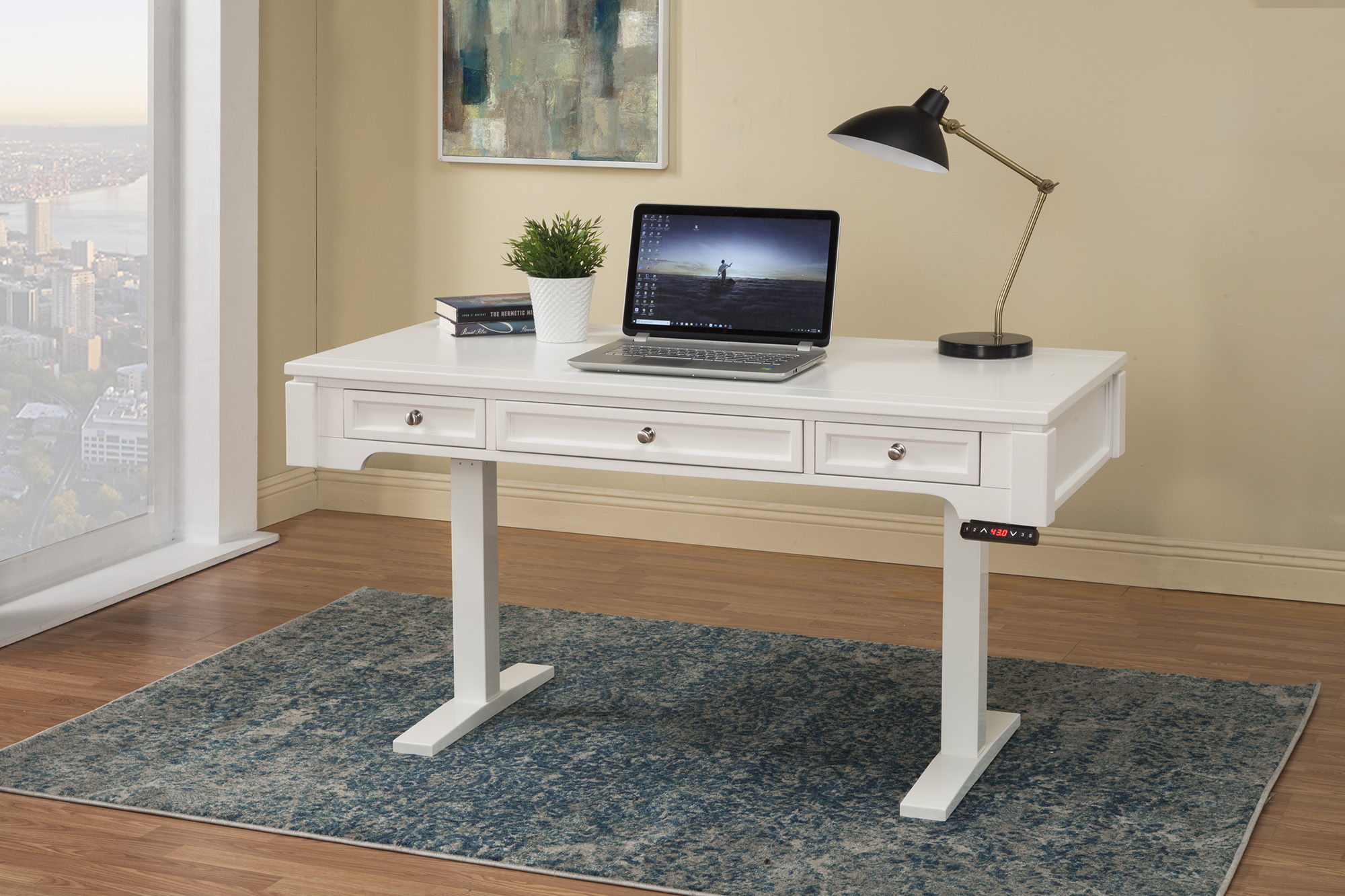 Boca - Power Lift Desk - Cottage White - Premium Lift Top Desks from Parker House - Just $1397.50! Shop now at brett interiors