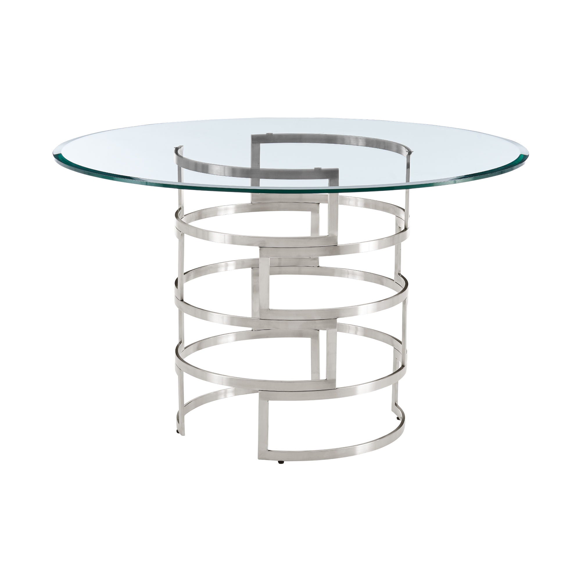 Diaz - Contemporary Round Dining Table - Silver - Premium Dining Tables from Armen Living - Just $1217.50! Shop now at brett interiors